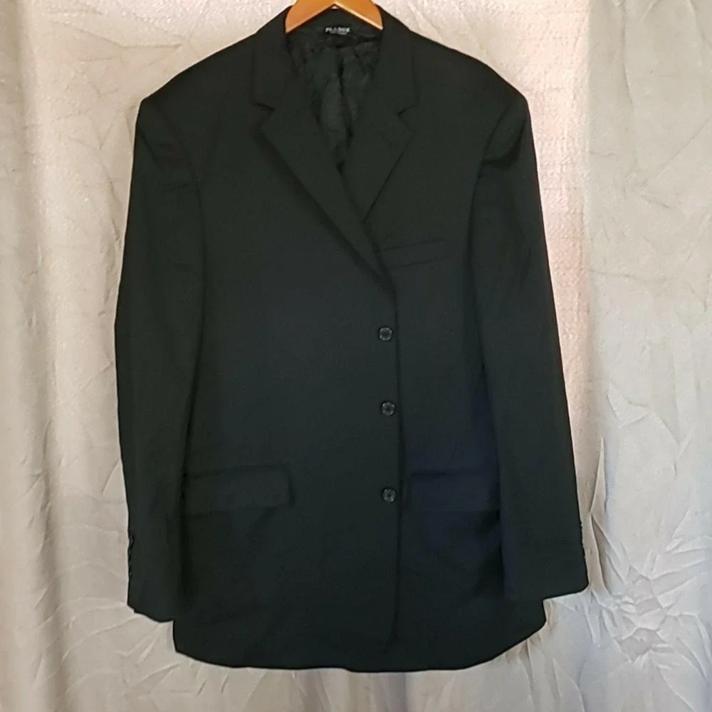 Jos A Bank Suit Jacket Mens 48 Black 100% Wool Signature Mitchell Notch Lapel